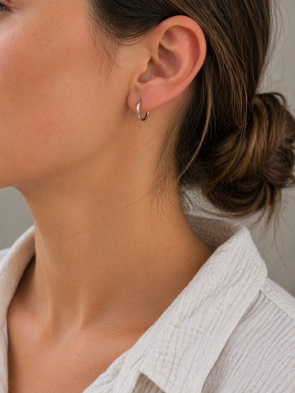 Classic Silver Mini Hoop Earrings – Minimalist Everyday Hoops